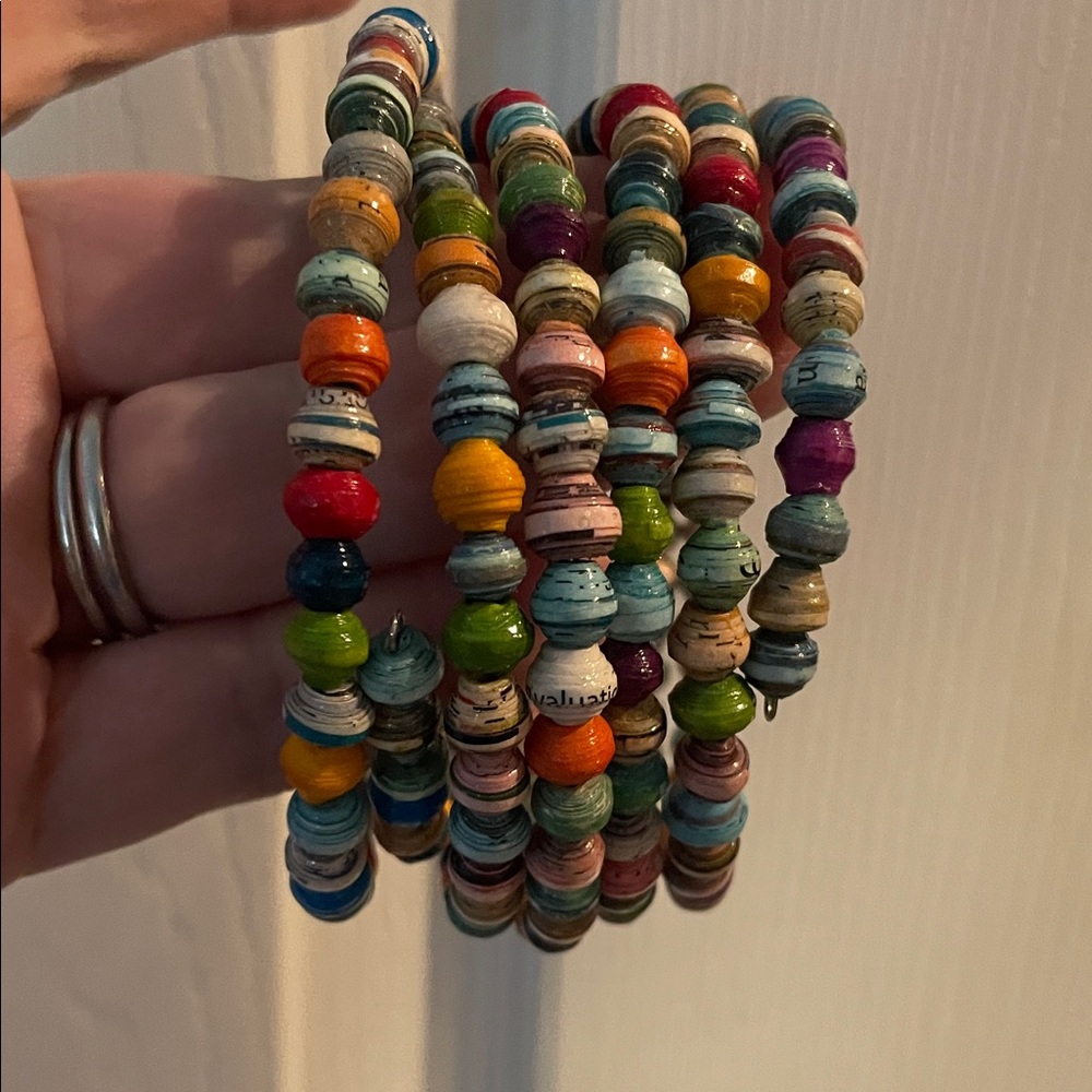✨ Noonday Collection Recycled Paper Bead Bracelet Stack